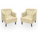 Ver imagem 4 de Kit 2 Poltrona Elizabeth + 2 Puff Retro para Sala de Estar Clássica Confortável e Reforçada Suede