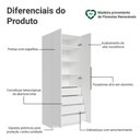 Ver imagem 3 de Guarda-roupa Modulado 2 Portas 4 Gavetas Branco Neo Madesa