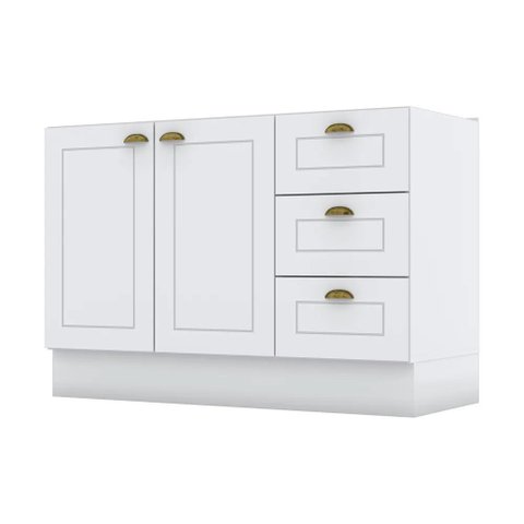 Balcão Modulado de Pia 120cm 2 Portas 3 Gavetas Emily Henn (sem Tampo)