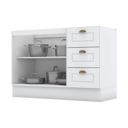 Balcão Modulado de Pia 120cm 2 Portas 3 Gavetas Emily Henn (sem Tampo) - 4