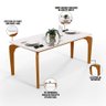 Mesa de Jantar Capri 160cm Off White Nature com 6 Cadeiras Melina B05 Linho Cinza - Lyam Decor - 8