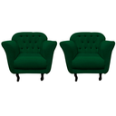 Ver imagem 3 de Kit 2 Poltronas Decorativa Dália Bouclé Verde
