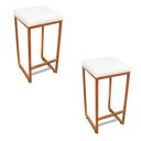 Ver imagem 1 de Banqueta Alta para Cozinha Industrial Kit 2 Nick Bronze e Sintético d03 - D’Rossi