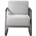 Ver imagem 5 de Kit 2 Poltronas para Sala e Escritório Base de Metal Mubai Linho Cinza
