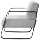 Ver imagem 6 de Kit 2 Poltronas para Sala e Escritório Base de Metal Mubai Linho Cinza