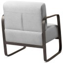 Ver imagem 7 de Kit 2 Poltronas para Sala e Escritório Base de Metal Mubai Linho Cinza