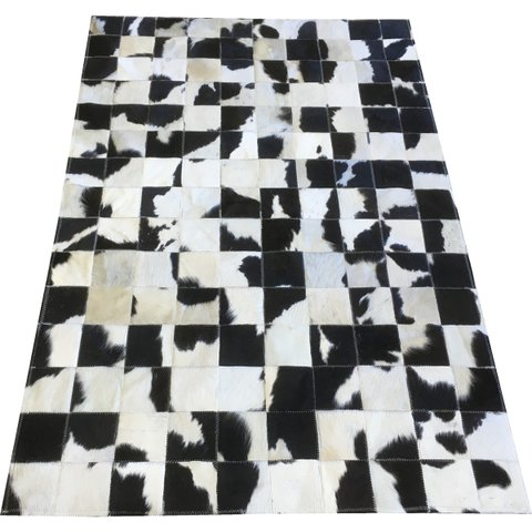Tapete de Couro Preto Branco Malhado 1,00x1,50 S/B Peça 10
