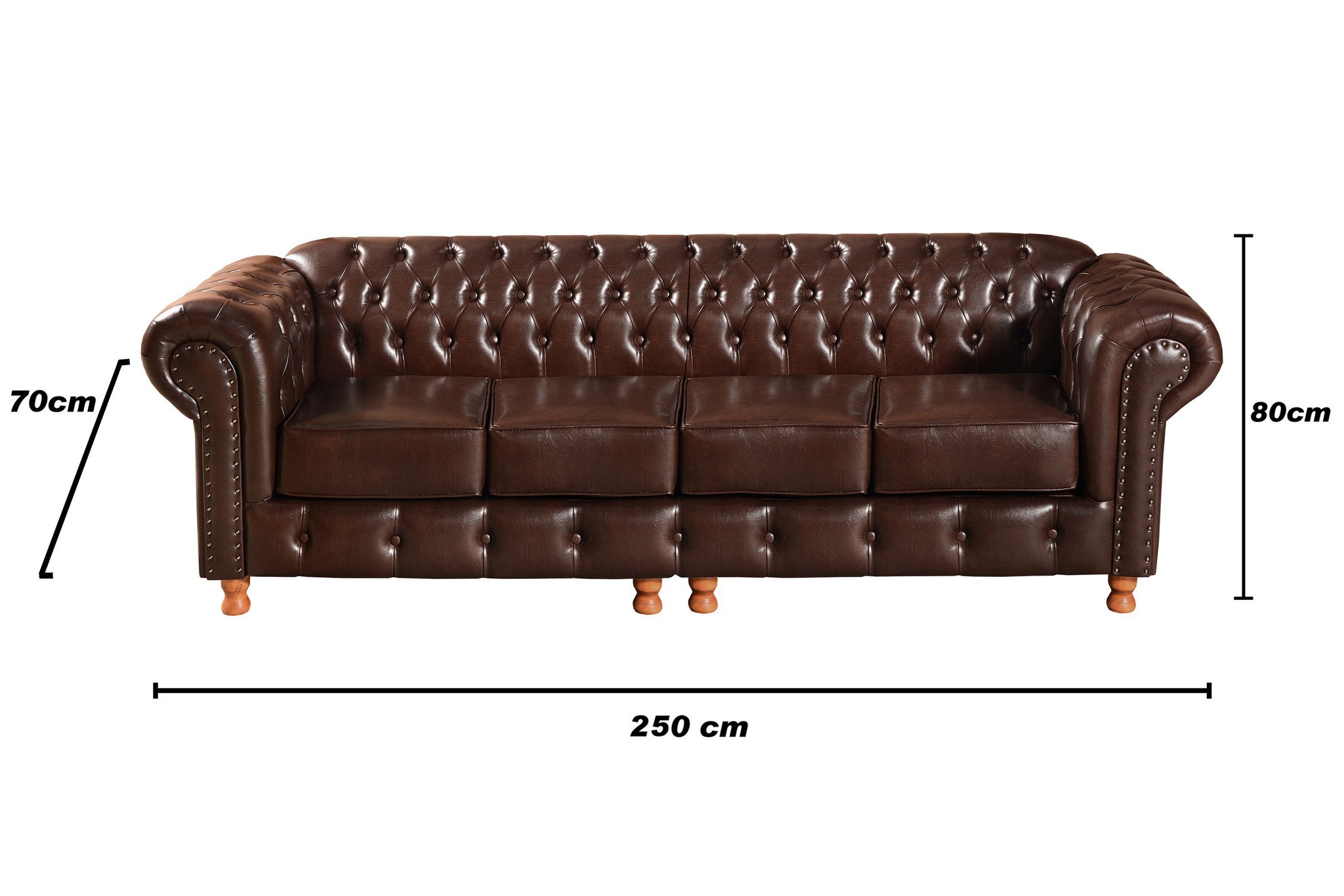 Conjunto de Sofá 4 Lugares e 2 Poltronas Chesterfield Luís Xv - 3