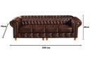 Ver imagem 3 de Conjunto de Sofá 4 Lugares e 2 Poltronas Chesterfield Luís Xv Marrom Café