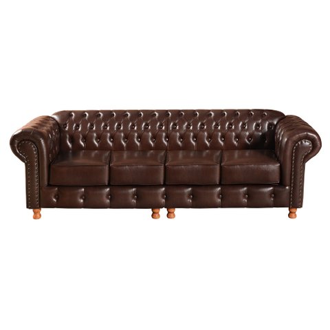 Conjunto de Sofá 4 Lugares e 2 Poltronas Chesterfield Luís Xv