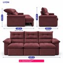 Ver imagem 2 de Sofá 3 Lugares Retrátil e Reclinável 2,00m Lyon Velusoft Vinho Cama Inbox