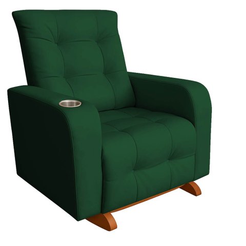 Poltrona de Amamentação com Puff Paris Cadeira Quarto de Bebê Confortável Verde