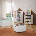 Ver imagem 1 de Caixa Organizadora de Brinquedos Premium de Madeira Branca Montessoriana