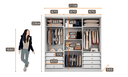 Ver imagem 4 de Guarda Roupa Casal 6 Portas 8 Gavetas - Messina-branco - Móveis Novo Horizonte
