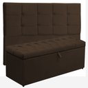 Ver imagem 1 de Kit Cabeceira Jordania+ Calçadeira Itália Queen 160 CM Suede Marrom - D A Decor