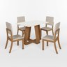 Conjunto Sala Jantar Mesa Lins 120cm Canto Reto com Vidro + 4 Cadeiras Milla - 2
