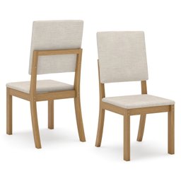 Conjunto Sala Jantar Mesa Lins 120cm Canto Reto com Vidro + 4 Cadeiras Milla - 13