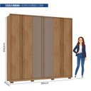 Ver imagem 5 de Guarda-roupa Casal Ripado 6 Portas 4 Gavetas e Pés Suburban Espresso Móveis