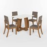 Conjunto Sala Jantar Mesa Lins 120cm Canto Reto com Vidro + 4 Cadeiras Milla - 2