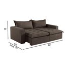 Ver imagem 3 de Sofá Cama 3 Lugares Retrátil Reclinável M-184 Veludo Martins Marrom
