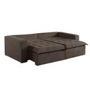 Ver imagem 2 de Sofá Cama 3 Lugares Retrátil Reclinável M-184 Veludo Martins Marrom