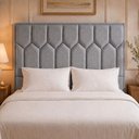 Ver imagem 1 de Cabeceira para Cama Box Casal 145cm Stan Linho Cinza - Sallar Home