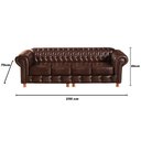 Ver imagem 3 de Conjunto de Sofá 4 Lugares e 2 Poltronas Chesterfield Luís Xv Marrom Café