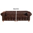 Ver imagem 2 de Conjunto de Sofá 4 Lugares e 2 Poltronas Chesterfield Luís Xv Marrom Café