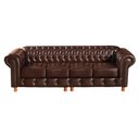 Ver imagem 1 de Conjunto de Sofá 4 Lugares e 2 Poltronas Chesterfield Luís Xv Marrom Café