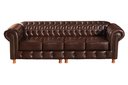 Ver imagem 1 de Conjunto de Sofá 4 Lugares e 2 Poltronas Chesterfield Luís Xv Marrom Café
