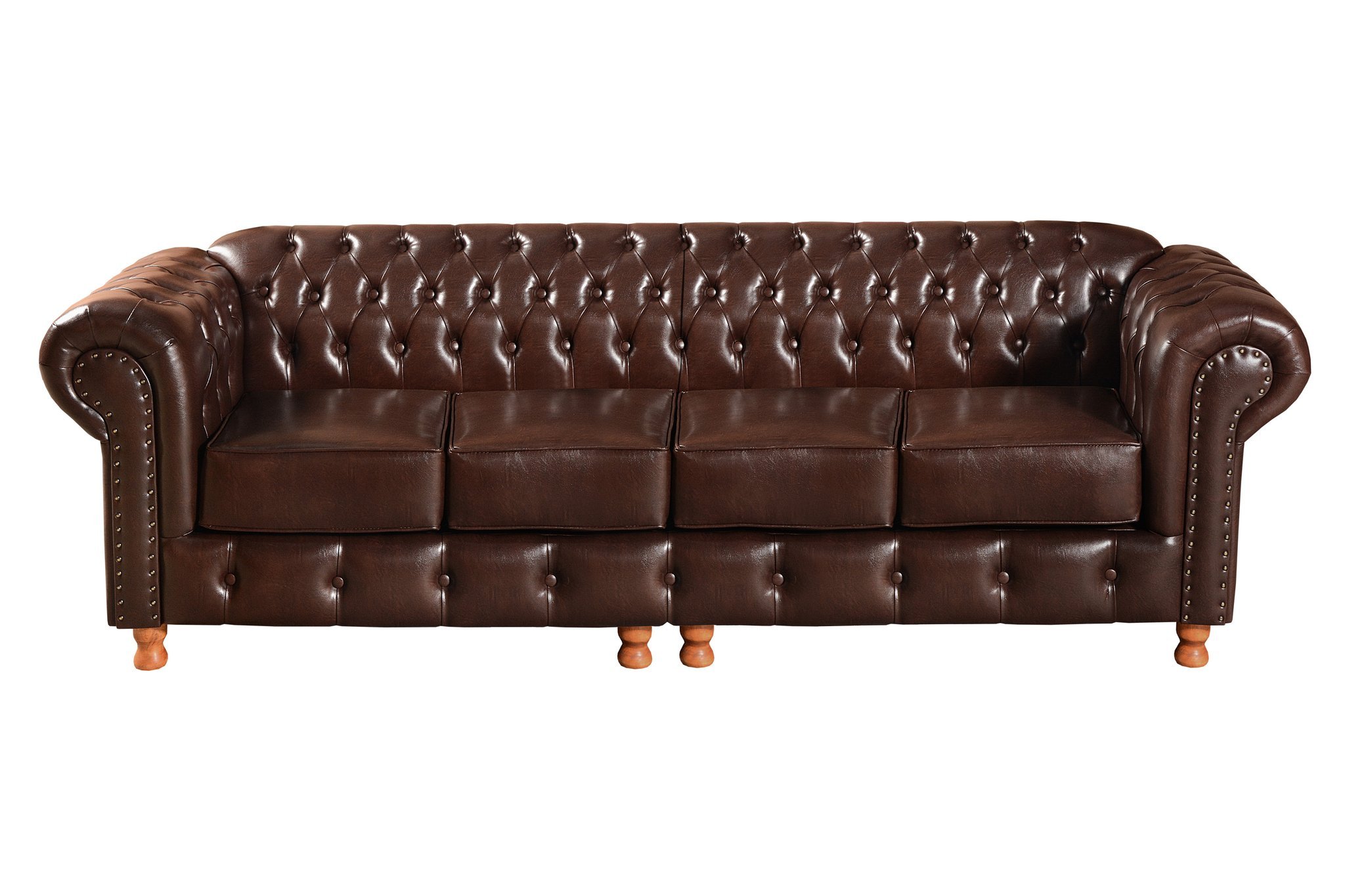 Conjunto de Sofá 4 Lugares e 2 Poltronas Chesterfield Luís Xv