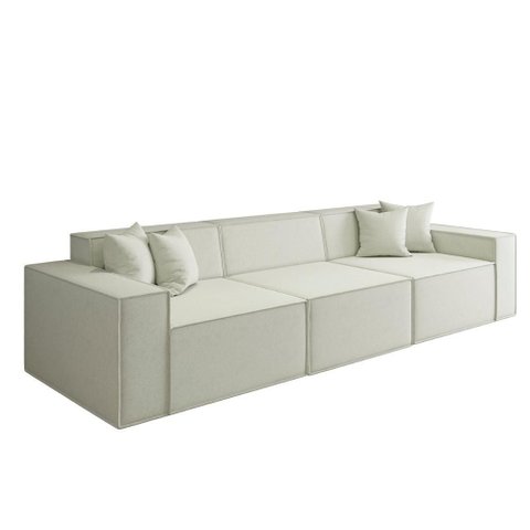 Sofá Modular Luma Bouclê para Sala Moderna - Balaqui Decor Cor:bege