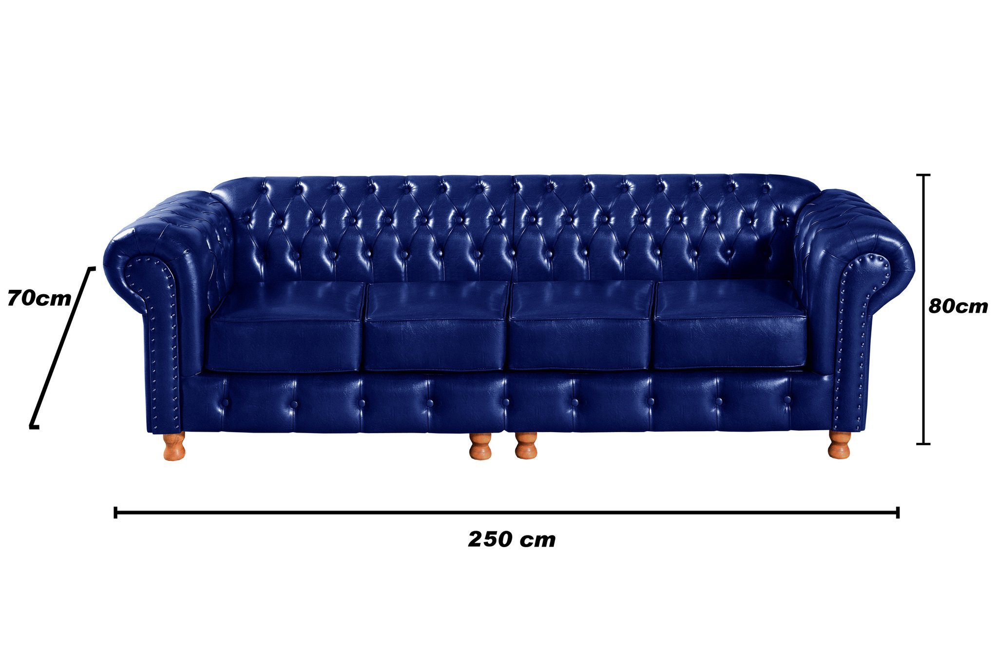 Conjunto de Sofá 4 Lugares e 2 Poltronas Chesterfield Luís Xv - 3