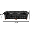 Ver imagem 3 de Conjunto de Sofá 4 Lugares e 1 Poltrona Chesterfield Luís Xv Preto