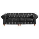 Ver imagem 2 de Conjunto de Sofá 4 Lugares e 1 Poltrona Chesterfield Luís Xv Preto