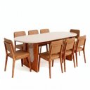 Ver imagem 3 de Conjunto Sala de Jantar 1 Mesa Oval Tali 210cm 8 Cadeiras Miriti CabeCasa MadeiraOriginals