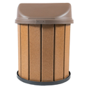 Ver imagem 3 de Lixeira Coletora Ecológica Mbs 75L Madeira Plástica Reciclada:Tampa Marrom/Marrom Ipê