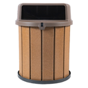 Ver imagem 1 de Lixeira Coletora Ecológica Mbs 75L Madeira Plástica Reciclada:Tampa Marrom/Marrom Ipê