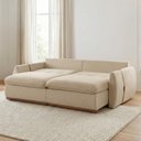 Ver imagem 5 de Sofá Cama Casal Retrátil e Reclinável 3 Lugares Linho Bege Apolo 230cm Yescasa