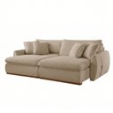 Ver imagem 2 de Sofá Cama Casal Retrátil e Reclinável 3 Lugares Linho Bege Apolo 230cm Yescasa