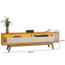 Ver imagem 3 de Painel com Rack para Tv até 75 Polegadas 220cmx230cm Ripado com 2 Prateleiras com LED 100% MDF Roma