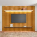 Ver imagem 7 de Painel com Rack para Tv até 75 Polegadas 220cmx230cm Ripado com 2 Prateleiras com LED 100% MDF Roma