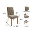 Ver imagem 3 de Kit 2 Cadeiras Sala Jantar Fernanda Madeira 2 Un Madeira/Off White Suede/Nude - Cimol