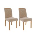 Ver imagem 1 de Kit 2 Cadeiras Sala Jantar Fernanda Madeira 2 Un Madeira/Off White Suede/Nude - Cimol