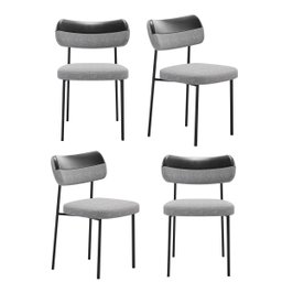 Kit 4 Cadeiras Camila para Sala Jantar Gourmet em Aço-couríssimo-preto e Cinza-edecasamoveis - 1