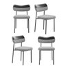 Kit 4 Cadeiras Camila para Sala Jantar Gourmet em Aço-couríssimo-preto e Cinza-edecasamoveis - 1