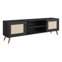 Ver imagem 1 de Rack Viena 140cm - Preto Mettamobili