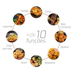 Air Fryer Multifuncional 12l 1700w Hq Preto Ra 015 - 220v | Fritadeira Elétrica de Alta Capacidade - 5