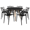 Conjunto Mesa Eames 110cm com 6 Cadeiras Allegra Empilhável Inmetro Sala Cozinha Jantar La Mobilia - 5