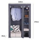 Ver imagem 7 de Guarda Roupa Portatil Multiuso Armario Cabideiro Organizador para Quarto Closet Casa Praia Luxo Cinz